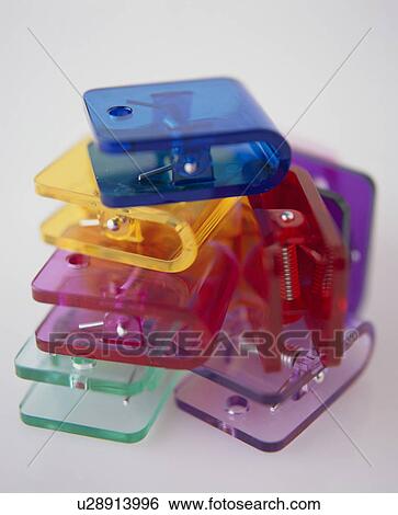 Stock Photograph - Multi-Colored Paper Clips. Fotosearch