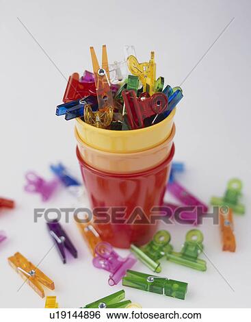 Paper Clips In Stack Of Cups View Large Photo Image Stock Photograph - Paper Clips In Stack Of Cups. Fotosearch