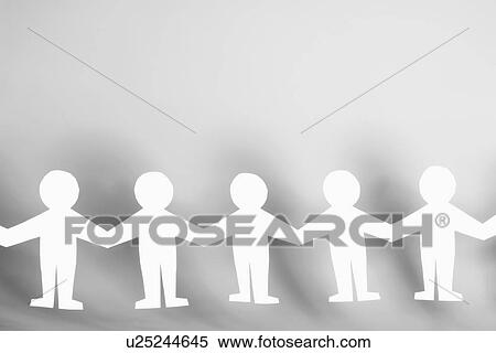 Row of white paper figurines (close-up) View Large Photo Image Stock Photography - Row of white paper figurines (close-up). Fotosearch