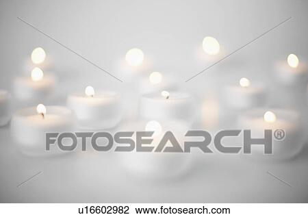 Stock Image - Tea lights. Fotosearch