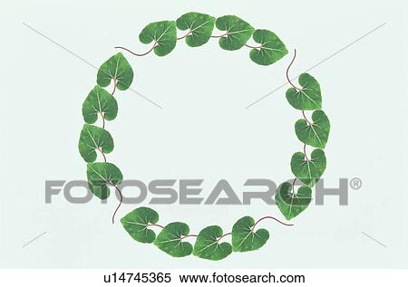 Stock Photography - The Round Frame Of Leaves. Fotosearch