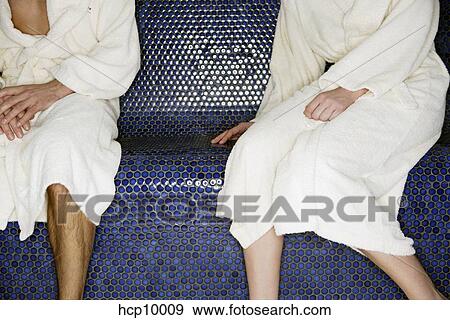 Couple In Steam Room Stock Photo Hcp10009 Fotosearch