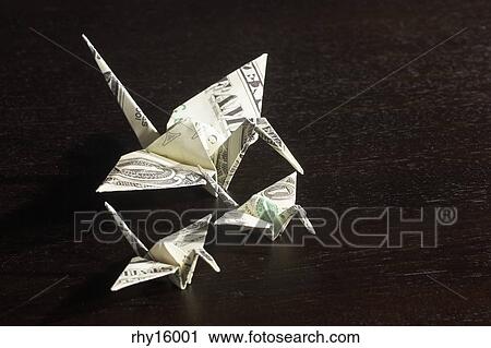 Paper Crane Made Out Of Dollar Bill Stock Image Rhy16001