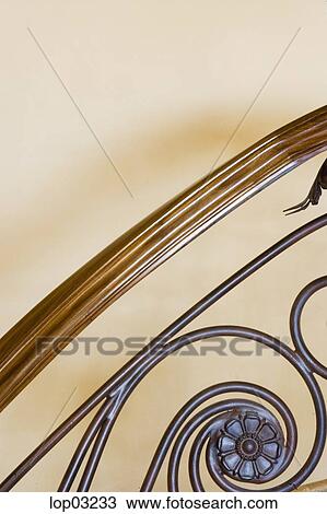 Detail Of Wrought Iron Banister Stock Image Lop03233 Fotosearch