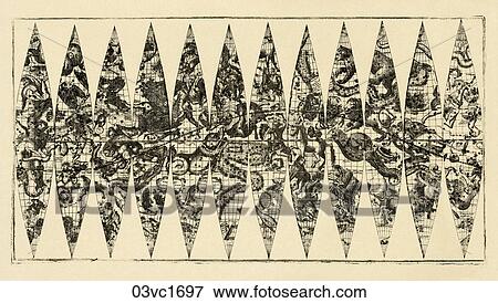 Antique World Map (copper engraving).,1697 View Large Illustration Stock Illustration - Antique World Map (copper engraving).,1697. Fotosearch