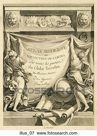Antique Atlas Title Page (copper engraving) View Large Illustration Stock Illustration - Antique Atlas Title Page (copper engraving). Fotosearch