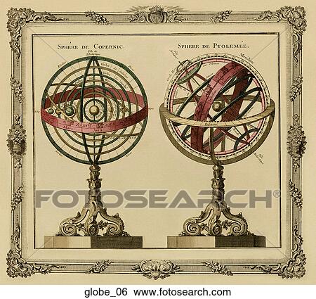 Antique Illustrated Globes (hand-colored copper engraving) View Large Illustration Stock Illustration - Antique Illustrated Globes (hand-colored copper engraving). Fotosearch