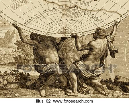 Antique Illustration of Atlas Figures (copper engraving) View Large Illustration Drawing - Antique Illustration of Atlas Figures (copper engraving). Fotosearch