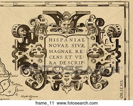 Clip Art - Antique Map Cartouche (copper engraving). Fotosearch