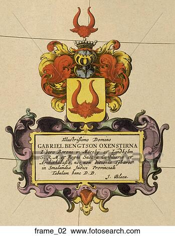 Antique Map Cartouche (hand-colored copper engraving) View Large Illustration Drawing - Antique Map Cartouche (hand-colored copper engraving). Fotosearch