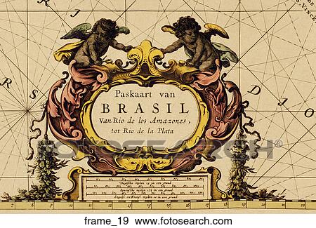Antique Map Cartouche (hand-colored copper engraving) View Large Illustration Stock Illustration - Antique Map Cartouche (hand-colored copper engraving). Fotosearch