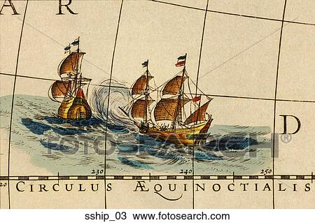 Antique Map Detail (hand-colored copper engraving) View Large Illustration Drawing - Antique Map Detail (hand-colored copper engraving). Fotosearch