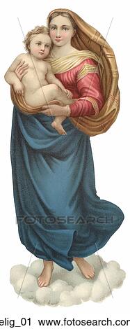 Victorian Christmas Die Cut Illustration of the Madonna with the Baby Jesus View Large Illustration Clip Art - Victorian Christmas Die Cut Illustration of the Madonna with the Baby Jesus . Fotosearch