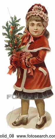 Victorian Christmas Illustration of a Yong Girl Wearing a Red Cape View Large Illustration Stock Illustration - Victorian Christmas Illustration of a Yong Girl Wearing a Red Cape . Fotosearch