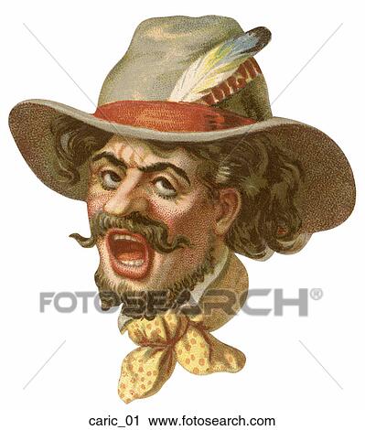 Victorian Die Cut Illustration of a Cowboy Caricature View Large Illustration Clip Art - Victorian Die Cut Illustration of a Cowboy Caricature. Fotosearch