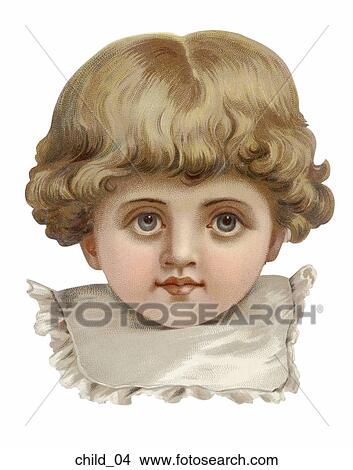 Stock Illustration - Victorian Die Cut Illustration of a Child. Fotosearch