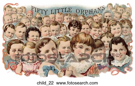 Victorian Die Cut Illustration of Orphan Children View Large Illustration Drawing - Victorian Die Cut Illustration of Orphan Children. Fotosearch