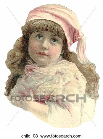 Victorian Diecut Illustration of a Girl in Sleepwear View Large Illustration Stock Illustration - Victorian Diecut Illustration of a Girl in Sleepwear . Fotosearch