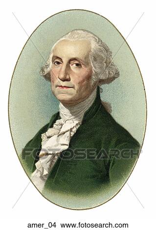 Stock Illustration - Victorian Portrait of the First American President, George Washington . Fotosearch