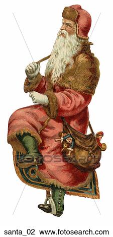 Drawing - Victorian Santa Illustration. Fotosearch