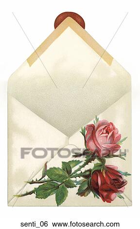 Victorian Style Illustration of Envelope with Roses View Large Illustration Stock Illustration - Victorian Style Illustration of Envelope with Roses . Fotosearch