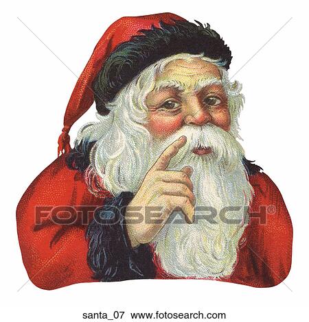 Vintage Die Cut Santa Illustration View Large Illustration Stock Illustration - Vintage Die Cut Santa Illustration. Fotosearch