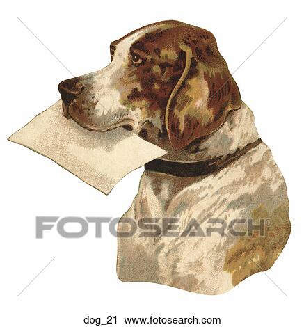 Victorian Die Cut Illustration of a Dog Delivering Letter View Large Illustration Clip Art - Victorian Die Cut Illustration of a Dog Delivering Letter. Fotosearch