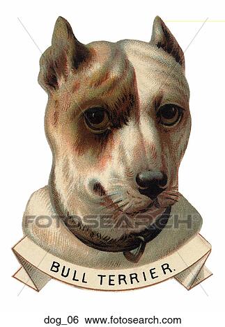 Stock Illustration - Victorian Die Cut Illustration of a Dog (Bull Terrier). Fotosearch