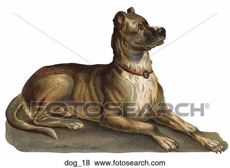 Victorian Die Cut Illustration of a Dog View Large Illustration Stock Illustration - Victorian Die Cut Illustration of a Dog . Fotosearch