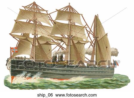 Victorian Die Cut Illustration of a Sailing Ship View Large Illustration Stock Illustration - Victorian Die Cut Illustration of a Sailing Ship. Fotosearch