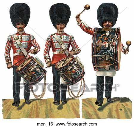 Stock Illustration - Victorian Die Cut Illustration of Grenadier Guards. Fotosearch