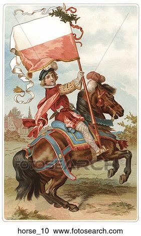 Vintage Illustration of a Page Riding Horse View Large Illustration Clipart - Vintage Illustration of a Page Riding Horse. Fotosearch