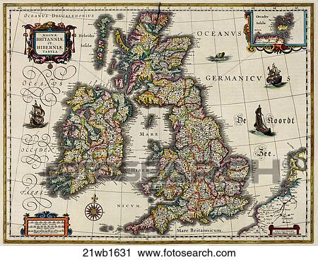 Antique Map of Europe (hand-colored copper engraving)., 1631 View Large Illustration Clip Art - Antique Map of Europe (hand-colored copper engraving)., 1631. Fotosearch