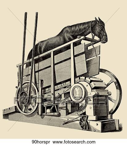 Antique Illustration (wood engraving) of a Horse-Power Machine, 1864 View Large Illustration Stock Illustration - Antique Illustration (wood engraving) of a Horse-Power Machine, 1864. Fotosearch