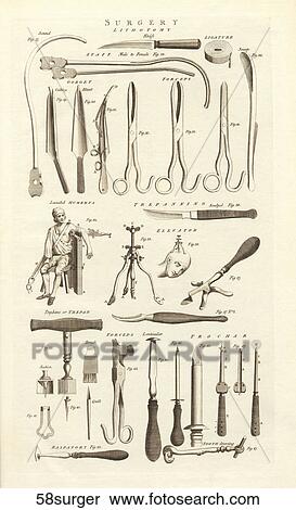 Antique Scientific Illustration (copper engraving) of Surgical Instruments., 1798 View Large Illustration Stock Illustration - Antique Scientific Illustration (copper engraving) of Surgical Instruments., 1798. Fotosearch