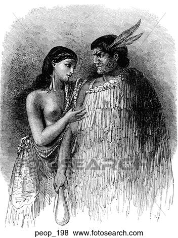 A Maori chief and his wife View Large Illustration Stock Illustration - A Maori chief and his wife. Fotosearch