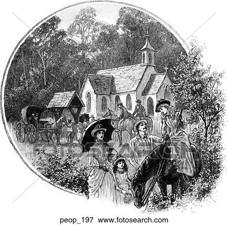 Stock Illustration - A Tasmanian bush church. Fotosearch