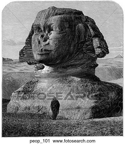 Clip Art - Arab with Sphynx. Fotosearch