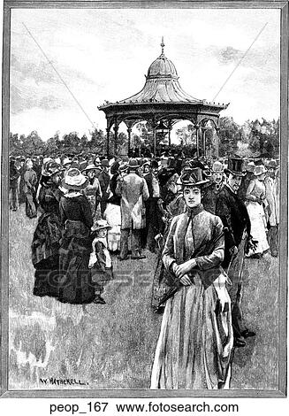 Stock Illustration - At a bandstand. Fotosearch