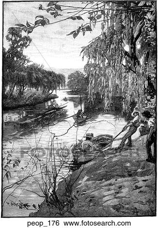Stock Illustration - Boating on the Yarra Yarra. Fotosearch