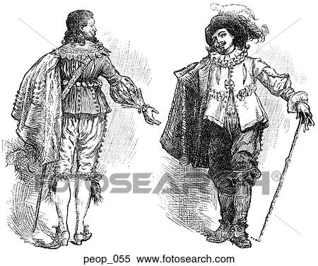 Costumes of the mid 17th century (male) View Large Illustration Stock Illustration - Costumes of the mid 17th century (male). Fotosearch