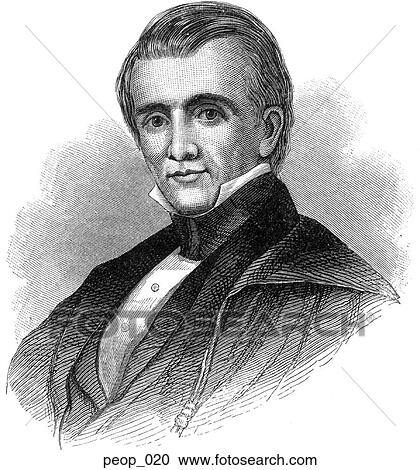 Clipart - James K. Polk (portrait). Fotosearch