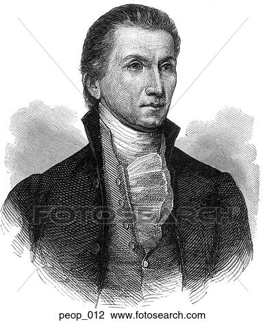 James Monroe (portrait) View Large Illustration Drawing - James Monroe (portrait). Fotosearch