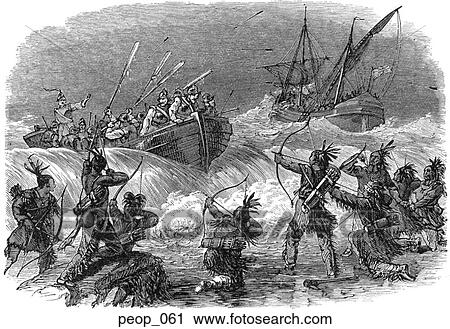 John Endicott attacked by Indians on Block Island (1636) View Large Illustration Clip Art - John Endicott attacked by Indians on Block Island (1636). Fotosearch