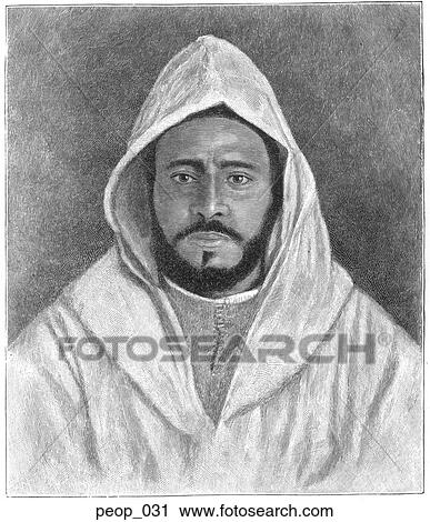 Clip Art - Mulai Hafid, Sultan of Morocco. Fotosearch