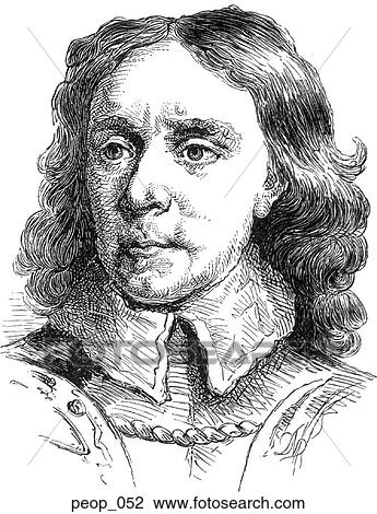 Oliver Cromwell (portrait) View Large Illustration Drawing - Oliver Cromwell (portrait). Fotosearch