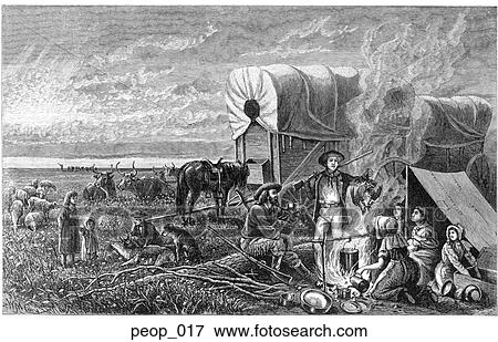 Stock Illustration of Settlers heading west peop_017 - Search EPS ...