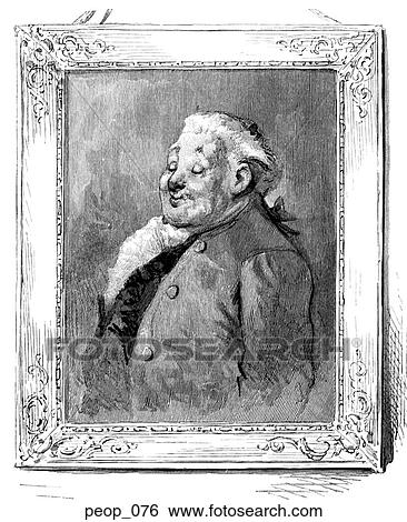 Picture in frame: A plump gentleman. View Large Illustration Stock Illustration - Picture in frame: A plump gentleman.. Fotosearch