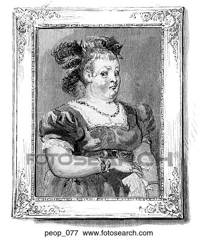 Picture in frame: a plump lady View Large Illustration Stock Illustration - Picture in frame: a plump lady. Fotosearch