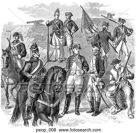 Revolutionary War Military Uniforms (French and American) View Large Illustration Stock Illustration - Revolutionary War Military Uniforms (French and American). Fotosearch